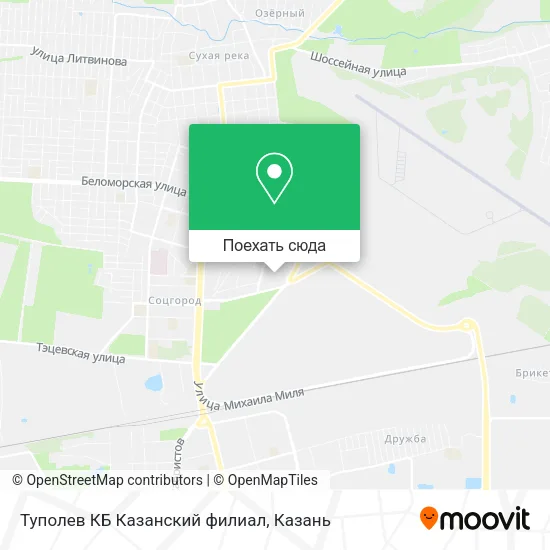 Карта Туполев КБ Казанский филиал