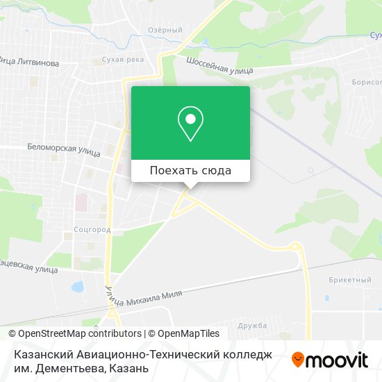 Карта Казанский Авиационно-Технический колледж им. Дементьева
