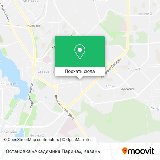 Карта Остановка «Академика Парина»