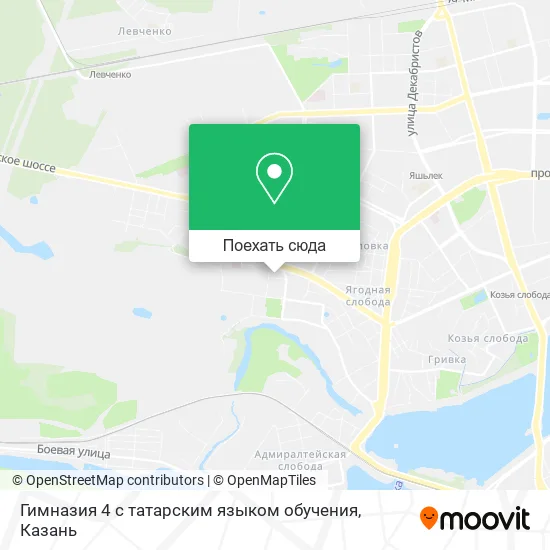Карта Гимназия 4 с татарским языком обучения