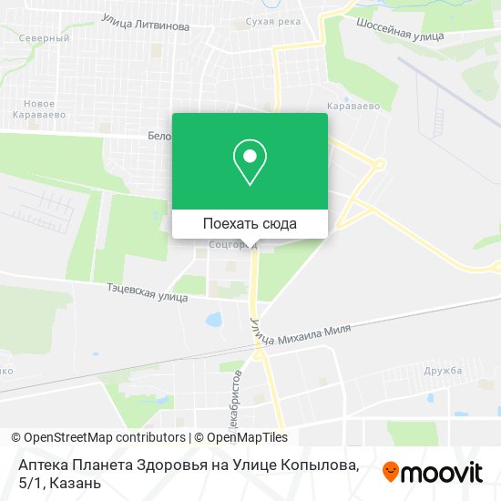 Карта Аптека Планета Здоровья на Улице Копылова, 5 / 1