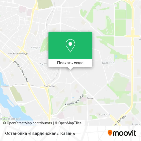 Карта Остановка «Гвардейская»