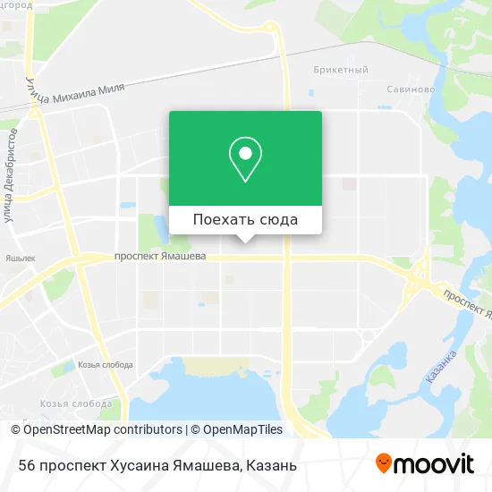 Карта 56 проспект Хусаина Ямашева