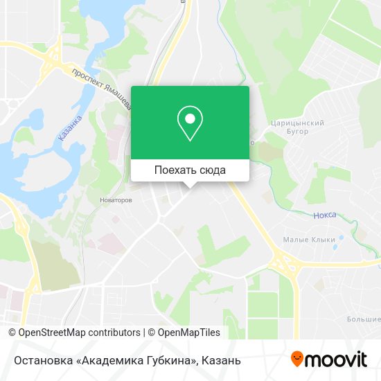 Карта Остановка «Академика Губкина»