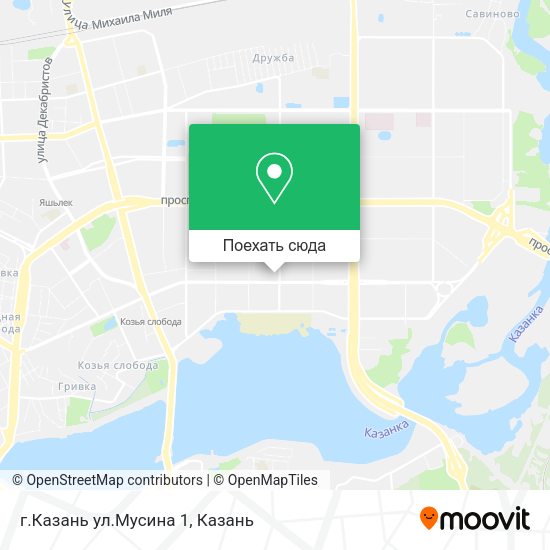 Карта г.Казань ул.Мусина 1
