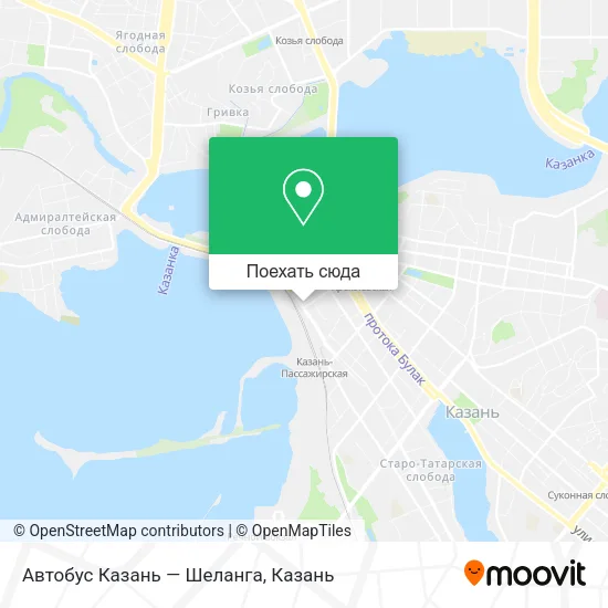 Карта Автобус Казань — Шеланга