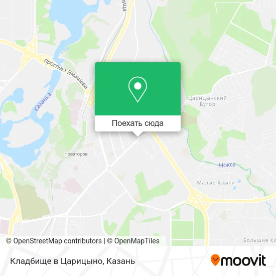 Карта Кладбище в Царицыно