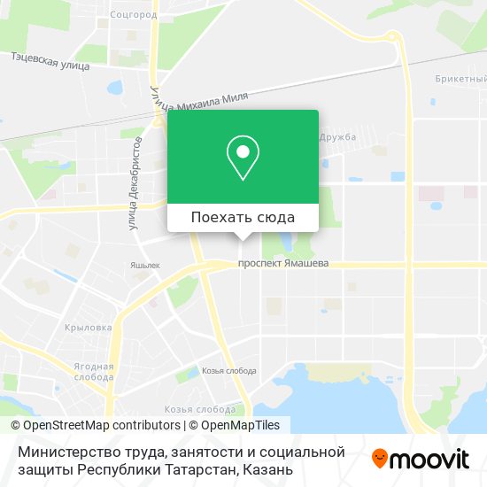Карта Министерство труда, занятости и социальной защиты Республики Татарстан