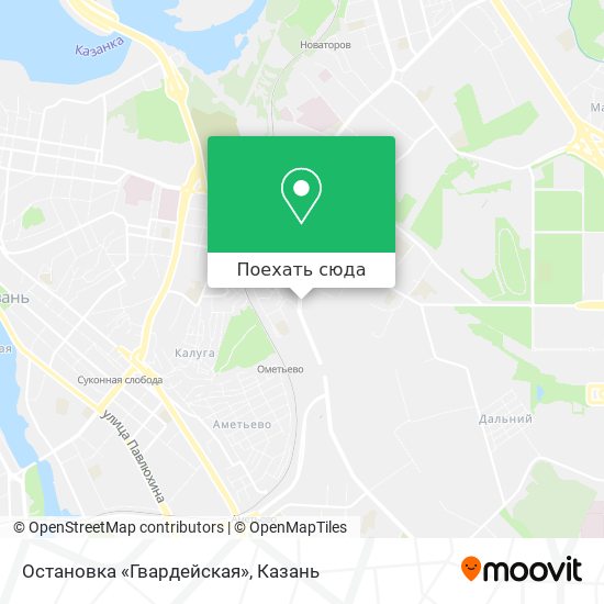 Карта Остановка «Гвардейская»