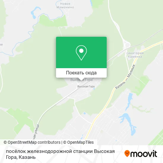 Карта посёлок железнодорожной станции Высокая Гора