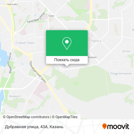 Карта Дубравная улица, 43А