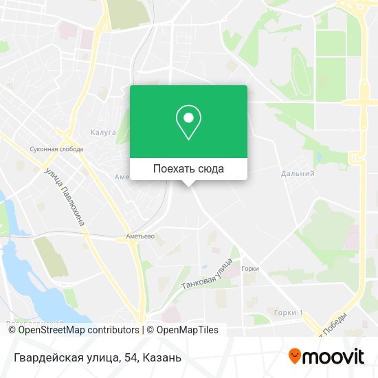 Карта Гвардейская улица, 54