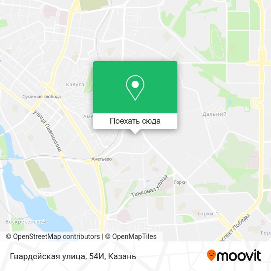 Карта Гвардейская улица, 54И