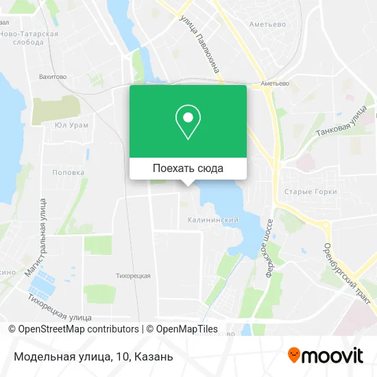 Карта Модельная улица, 10