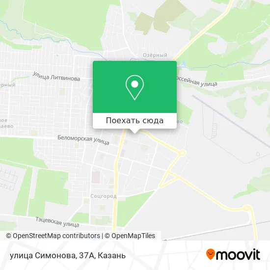 Карта улица Симонова, 37А