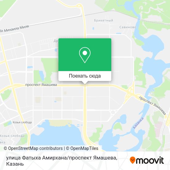Карта улица Фатыха Амирхана / проспект Ямашева