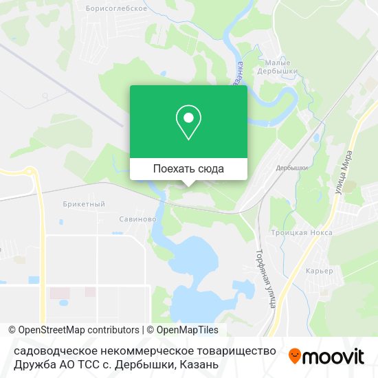 Карта садоводческое некоммерческое товарищество Дружба АО ТСС с. Дербышки