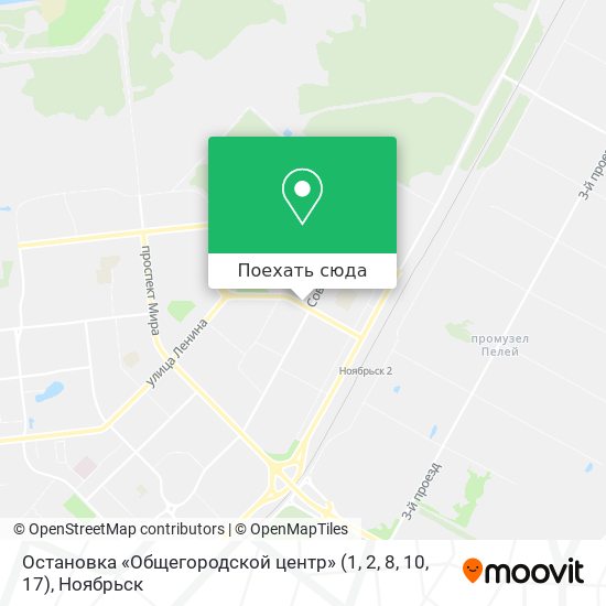 Карта Остановка «Общегородской центр» (1, 2, 8, 10, 17)