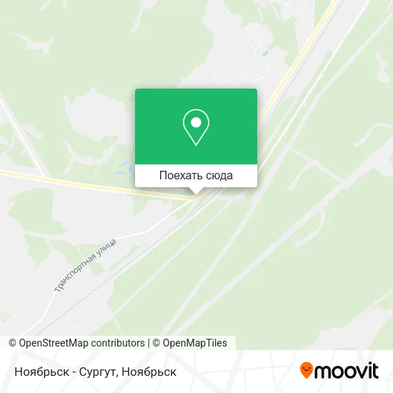 Карта Ноябрьск - Сургут