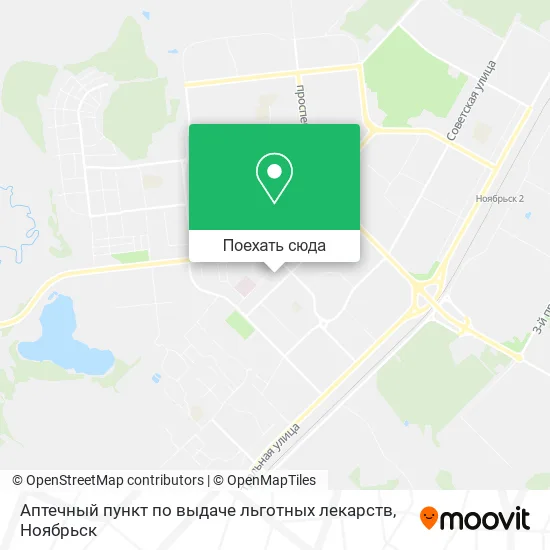 Карта Аптечный пункт по выдаче льготных лекарств