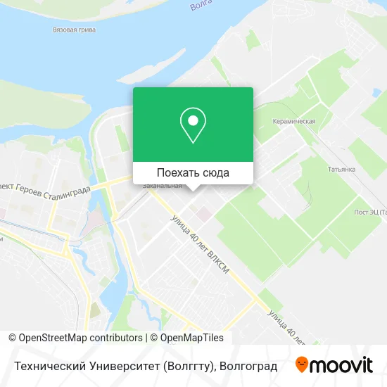 Карта Технический Университет (Волггту)