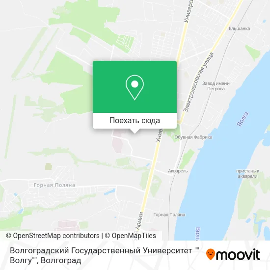 Карта Волгоградский Государственный Университет "" Волгу""