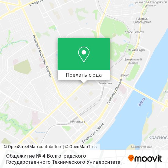 Карта Общежитие № 4 Волгоградского Государственного Технического Университета