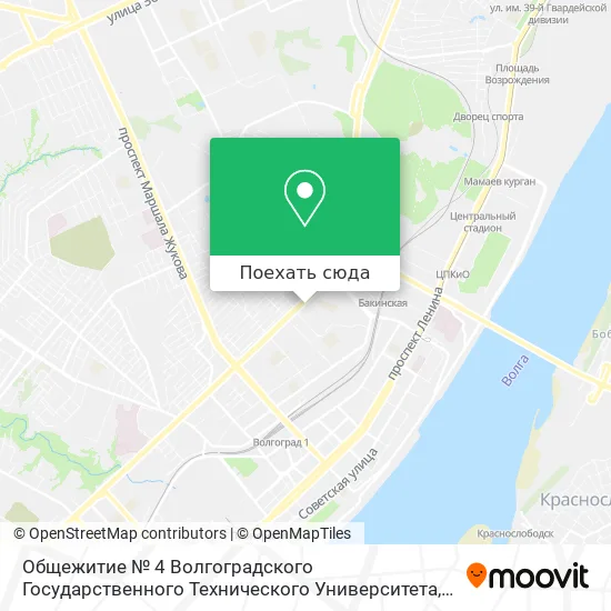 Карта Общежитие № 4 Волгоградского Государственного Технического Университета