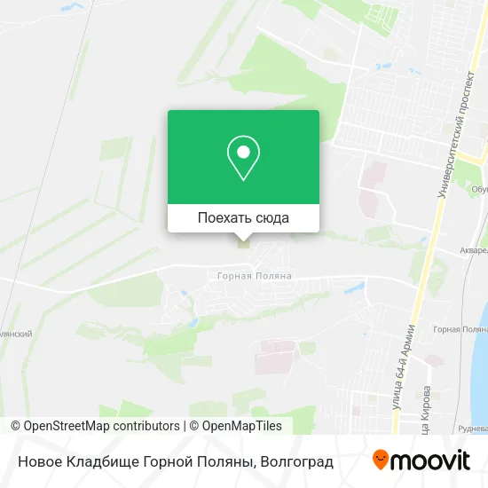 Карта Новое Кладбище Горной Поляны