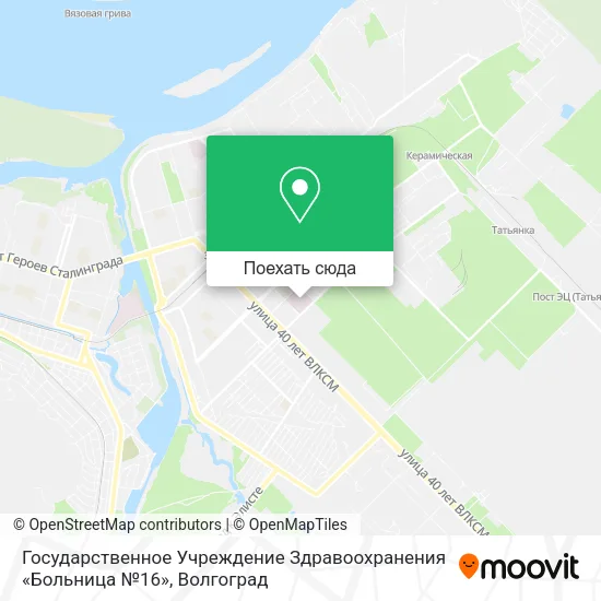 Карта Государственное Учреждение Здравоохранения «Больница №16»