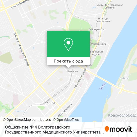Карта Общежитие № 4 Волгоградского Государственного Медицинского Университета