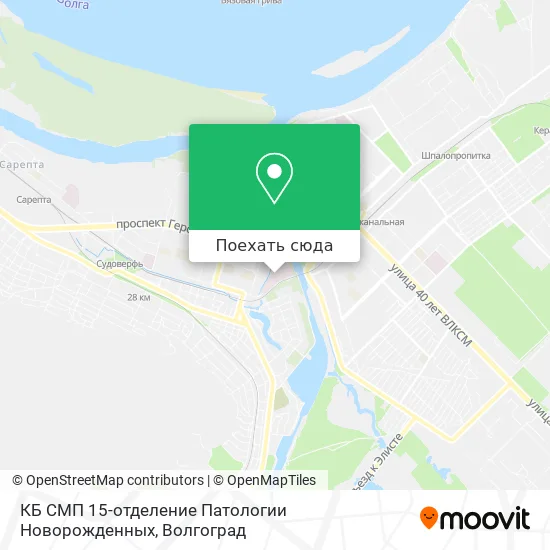 Карта КБ СМП 15-отделение Патологии Новорожденных