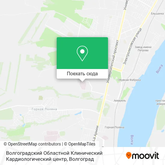 Карта Волгоградский Областной Клинический Кардиологический центр