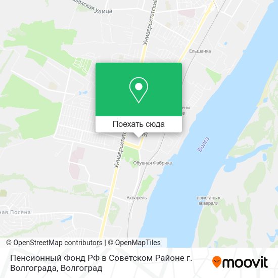 Карта Пенсионный Фонд РФ в Советском Районе г. Волгограда