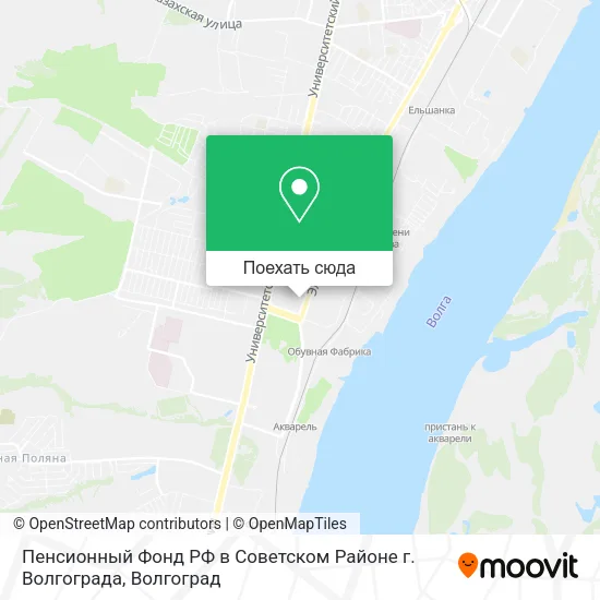 Карта Пенсионный Фонд РФ в Советском Районе г. Волгограда