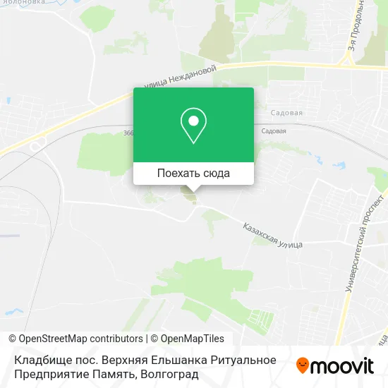 Карта Кладбище пос. Верхняя Ельшанка Ритуальное Предприятие Память