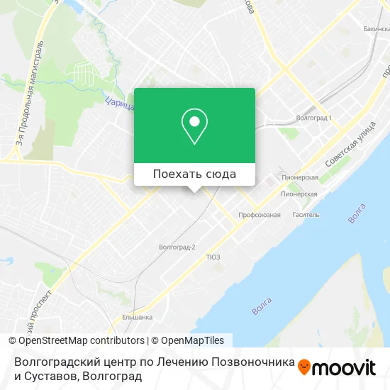 Карта Волгоградский центр по Лечению Позвоночника и Суставов