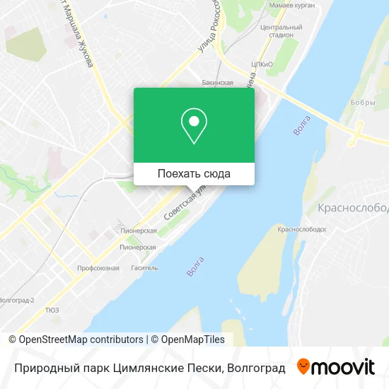 Карта Природный парк Цимлянские Пески