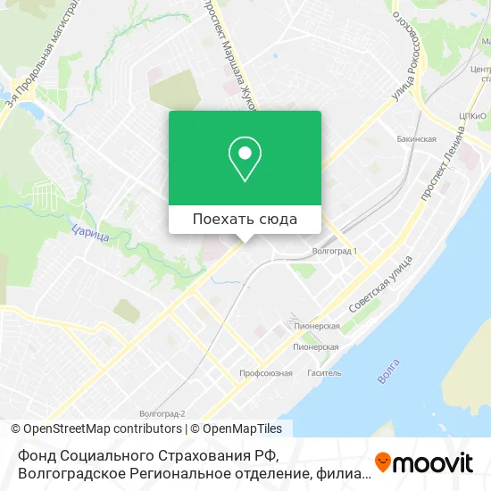 Карта Фонд Социального Страхования РФ, Волгоградское Региональное отделение, филиал №2