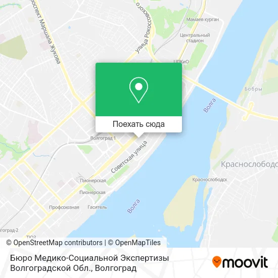 Карта Бюро Медико-Социальной Экспертизы Волгоградской Обл.