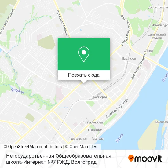 Карта Негосударственная Общеобразовательная школа-Интернат №7 РЖД