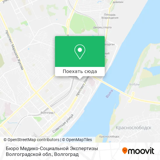 Карта Бюро Медико-Социальной Экспертизы Волгоградской обл.