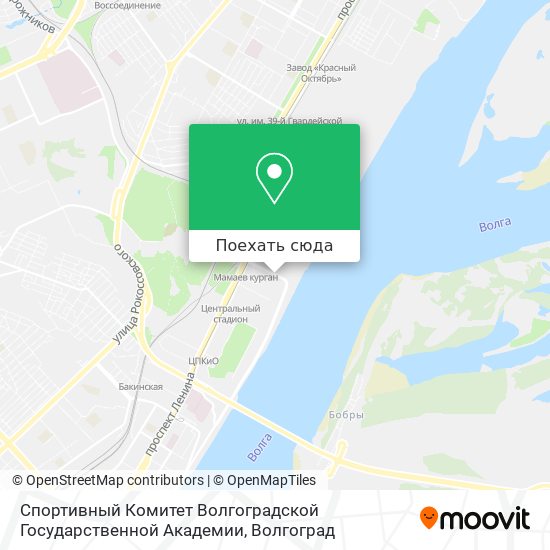 Карта Спортивный Комитет Волгоградской Государственной Академии