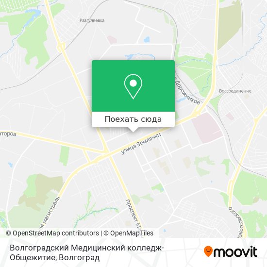 Карта Волгоградский Медицинский колледж-Общежитие