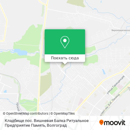 Карта Кладбище пос. Вишневая Балка Ритуальное Предприятие Память