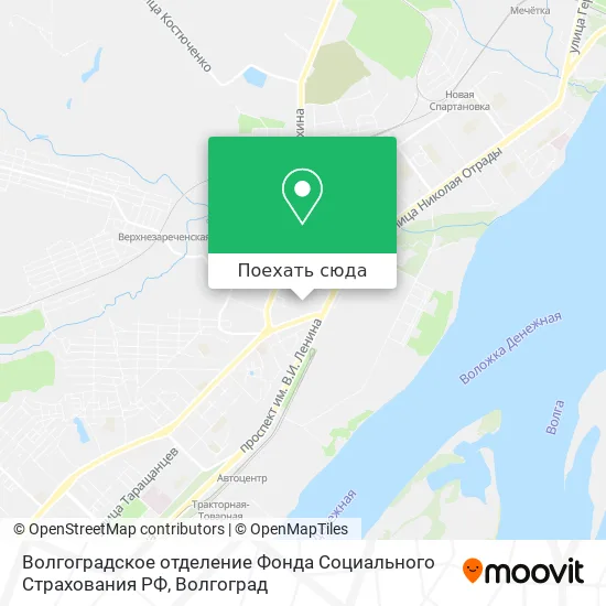 Карта Волгоградское отделение Фонда Социального Страхования РФ