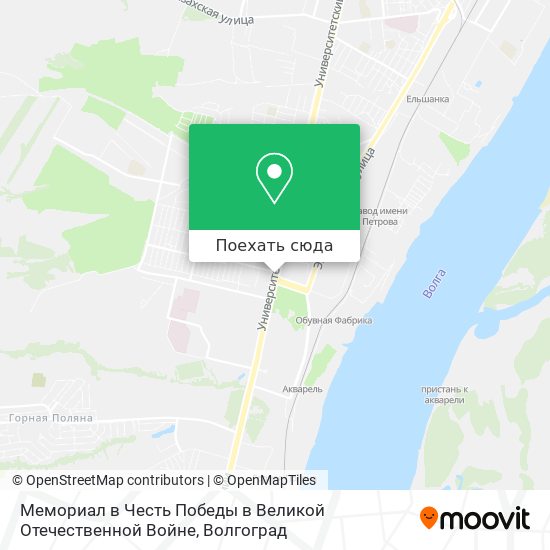 Карта Мемориал в Честь Победы в Великой Отечественной Войне