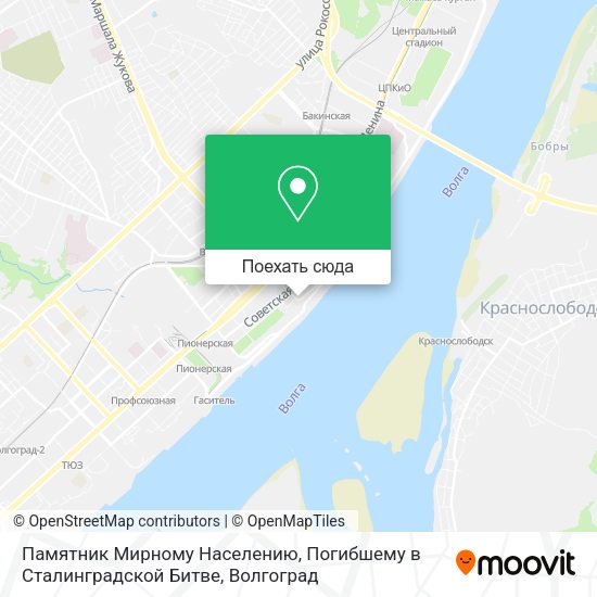 Карта Памятник Мирному Населению, Погибшему в Сталинградской Битве