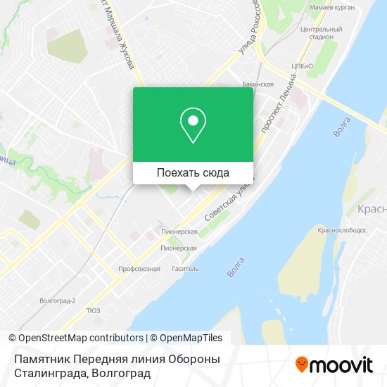 Карта Памятник Передняя линия Обороны Сталинграда
