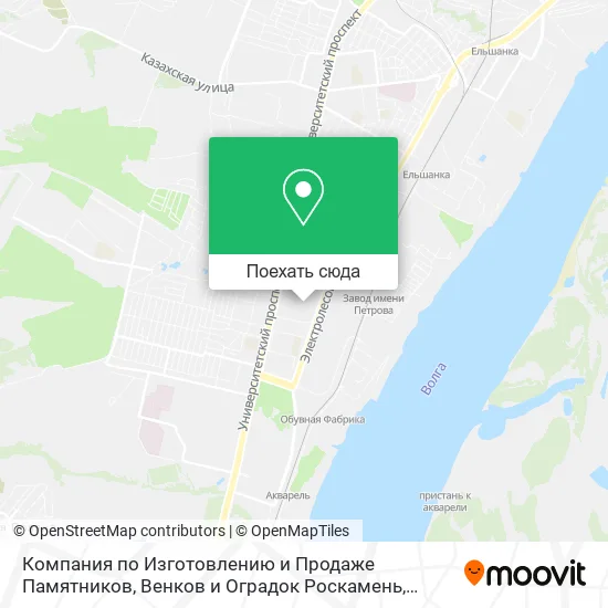 Карта Компания по Изготовлению и Продаже Памятников, Венков и Оградок Роскамень